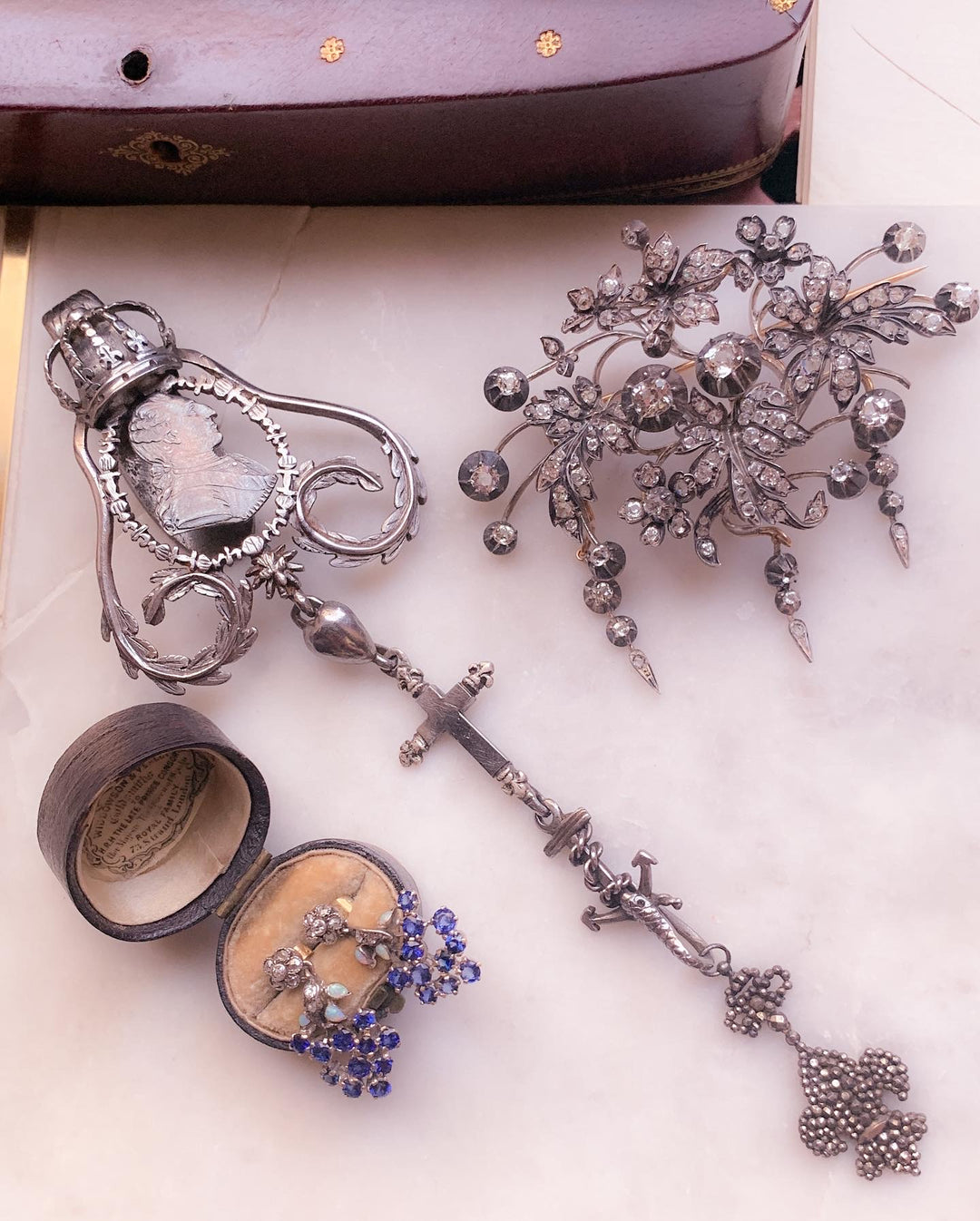 Incredible French 18th C Corset/Sash Embellishment in Silver