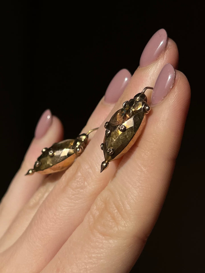 English Archaeological Revival Earrings Circa 1870
