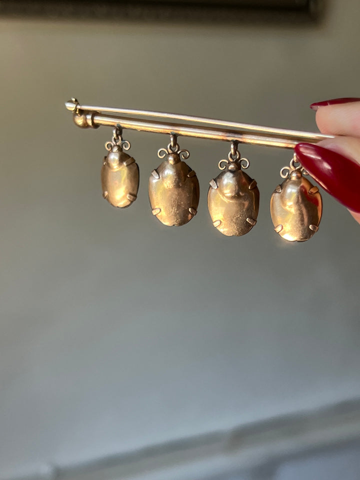 Exceptionally Rare Achaeologica Revival Scarab Beetle Brooch