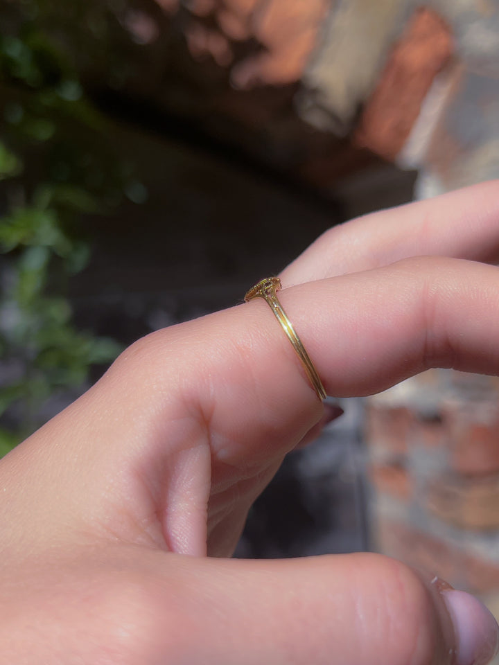Stunning Victorian 15ct Garnet Double Heart Ring