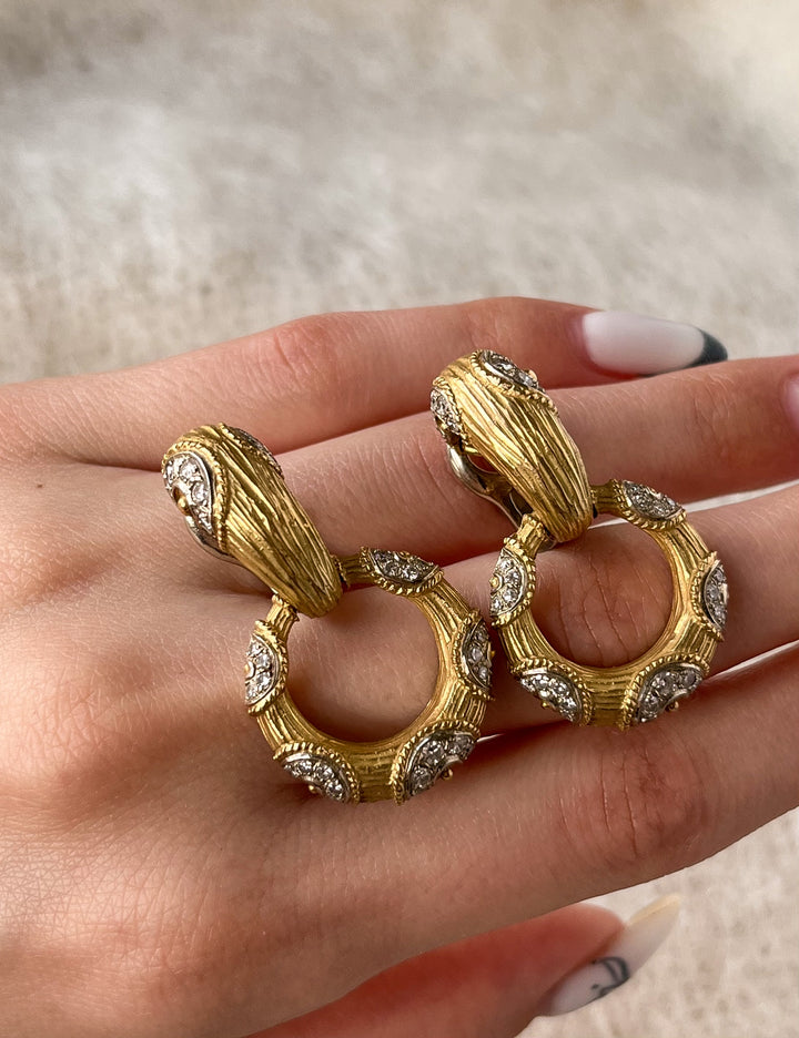 ~HOLD FOR N~Outstanding Vintage Door Knocker Hoop Earrings