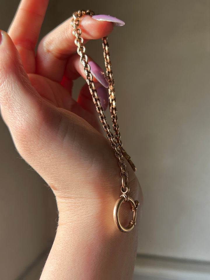 Stunning Edwardian Watch Chain With Massive C Clasp