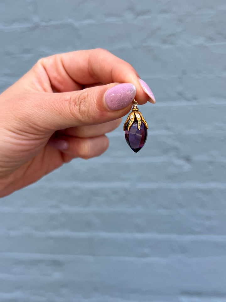 American Enamel and Amethyst Grape Pendant