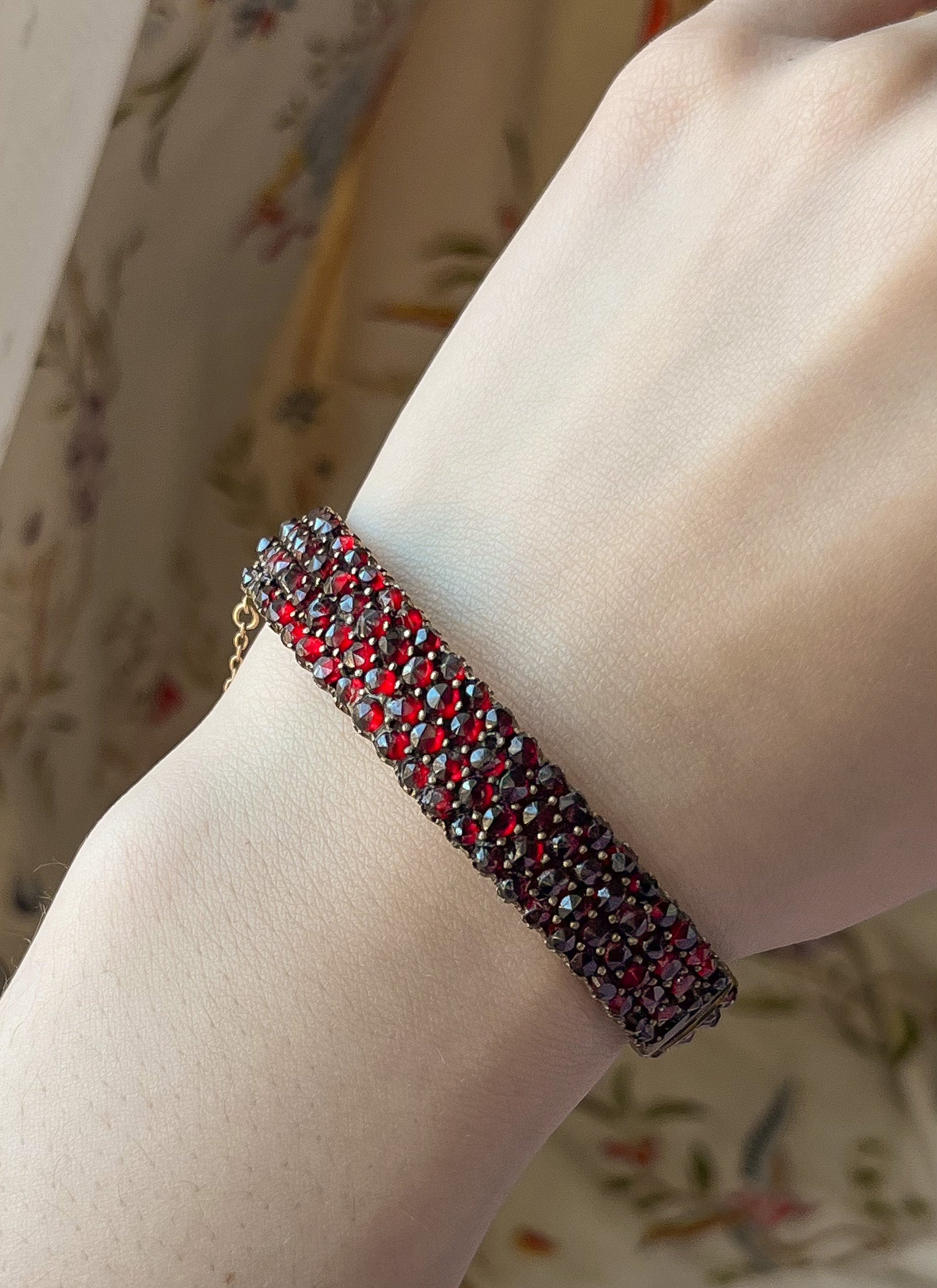 Bohemian discount garnet bracelet