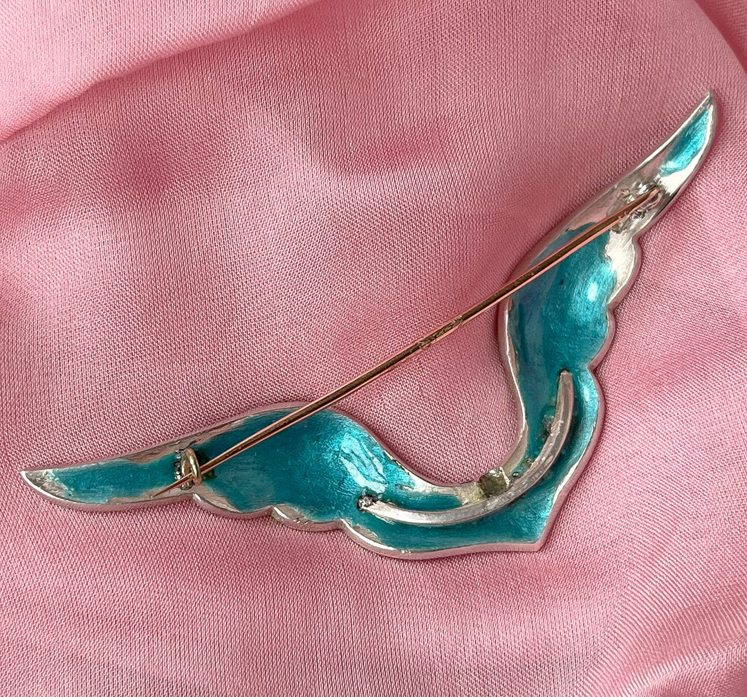 Stunning Netherlandish Angel Wing Brooch with 18ct Pin Back