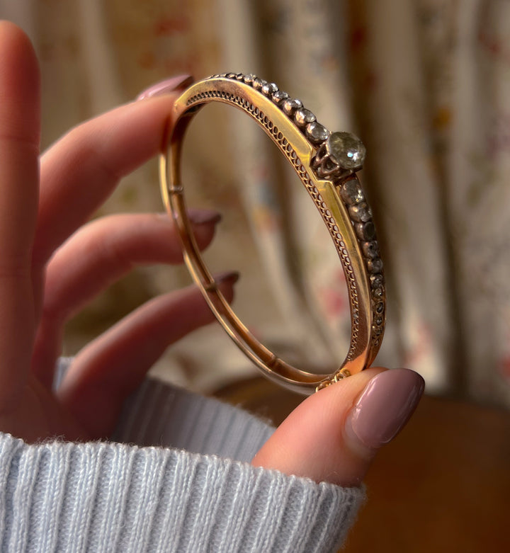 American Belle Epoque Rose Cut Diamond Bangle