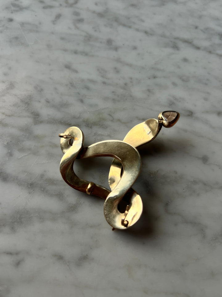 Outstanding Coral and Enamel Snake Necklace c. 1830