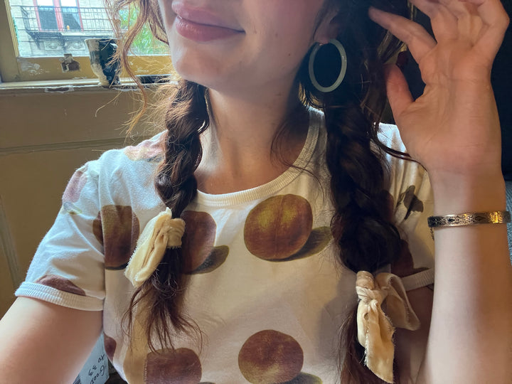 14ct Carved Jade Hoop Earrings