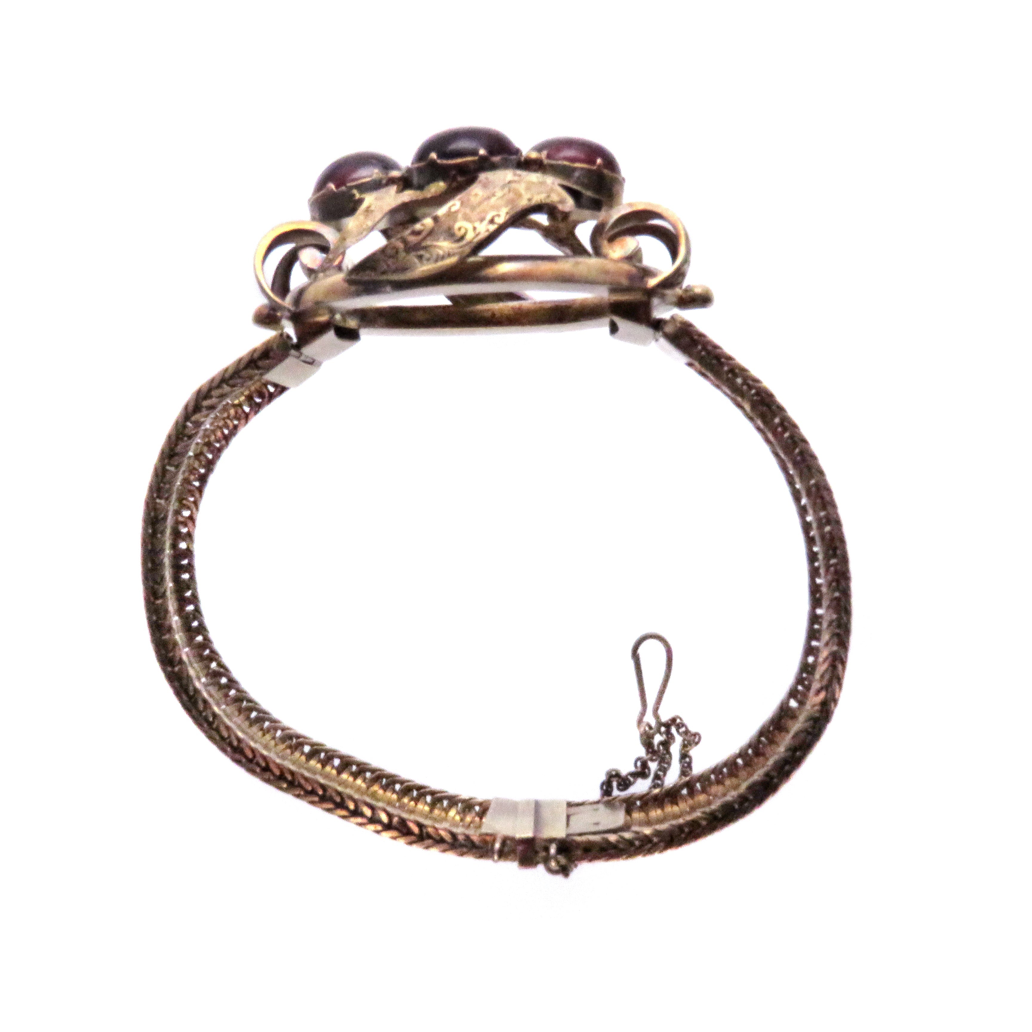 Outstanding 14ct American Garnet Carbuncle Bracelet