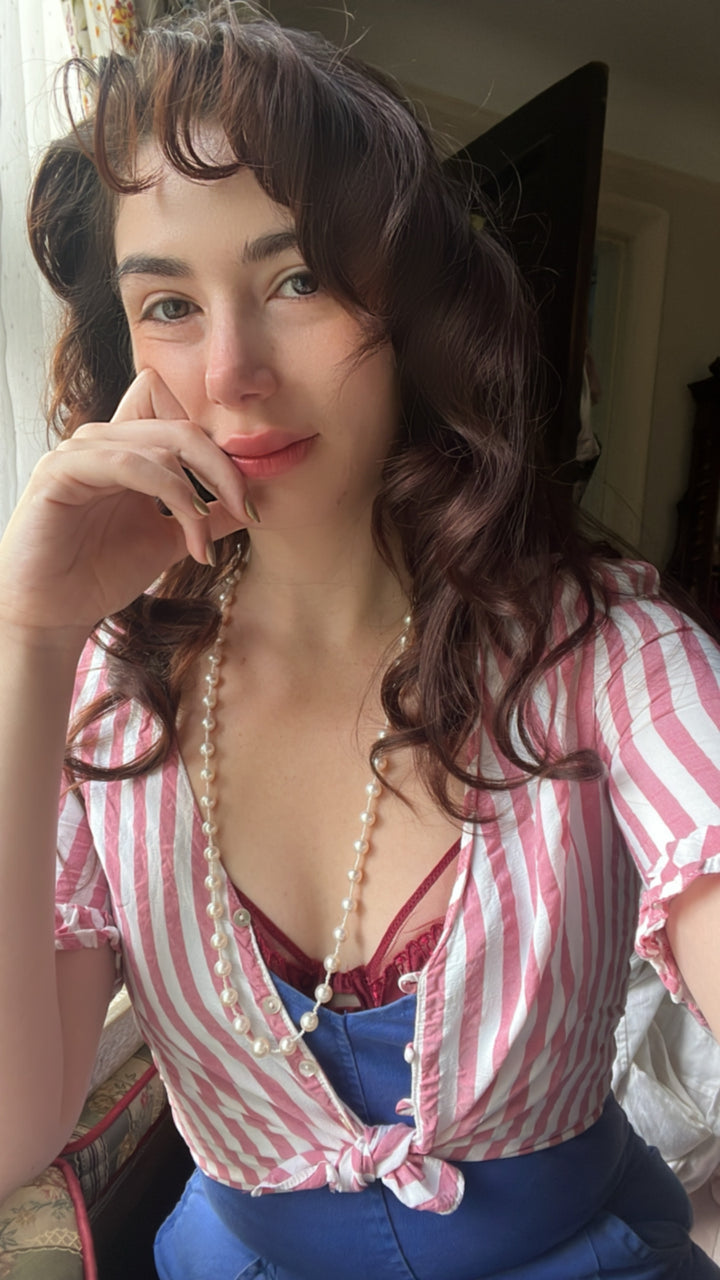 Vintage "Constellation" Pearl Necklace with Seed Pearl Spacing