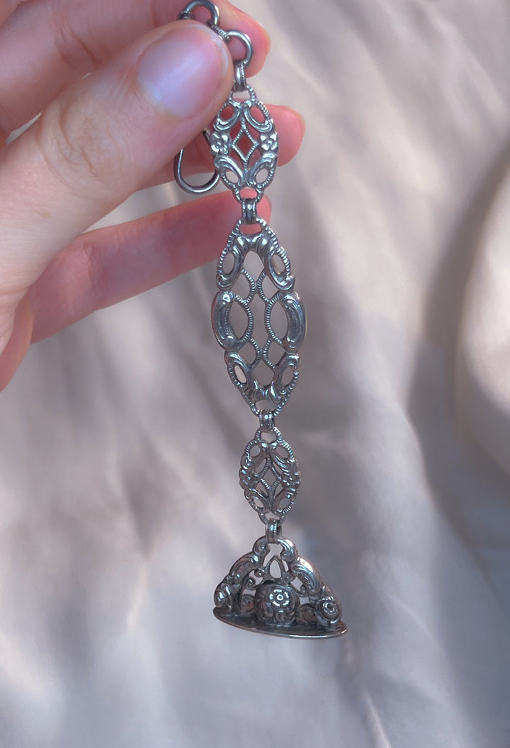 Sizable Sterling Extended Watch Fob C 1890