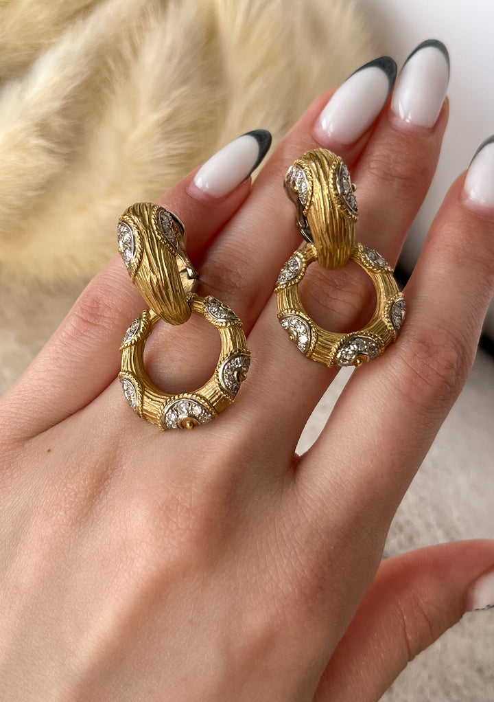 ~HOLD FOR N~Outstanding Vintage Door Knocker Hoop Earrings