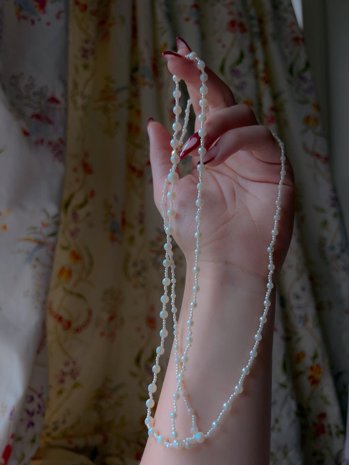 38” Pearl Long Guard Strand with Seed Pearl Spacing