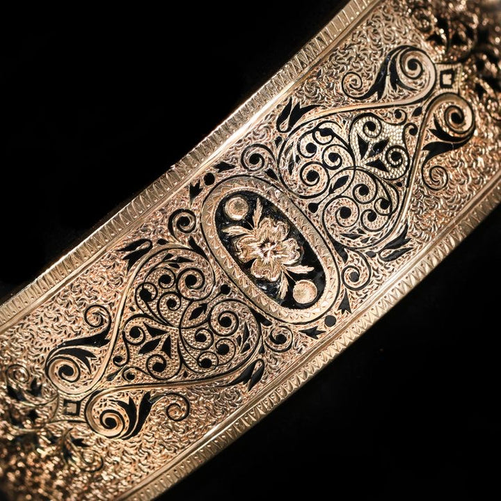 14ct American Taille D'Épargne Padlock Bracelet