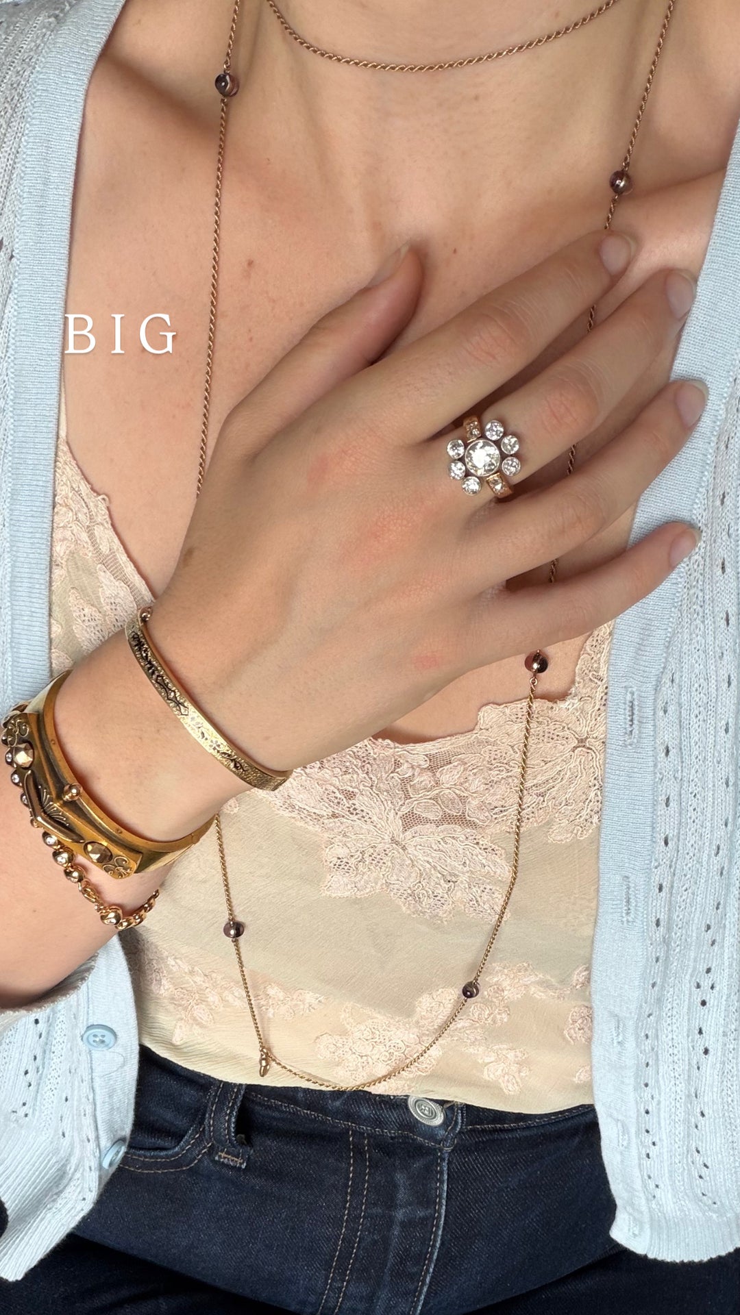 French Belle Époque Diamond Cluster Ring | 4.88ctw | 2.24ct OEC Centre | 18ct & Platinum