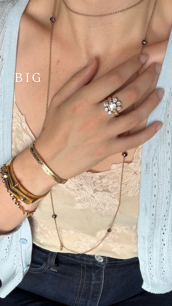 French Belle Époque Diamond Cluster Ring | 4.88ctw | 2.24ct OEC Centre | 18ct & Platinum
