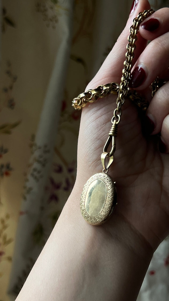 Outstanding Victorian Enamel Locket of Floral Vista