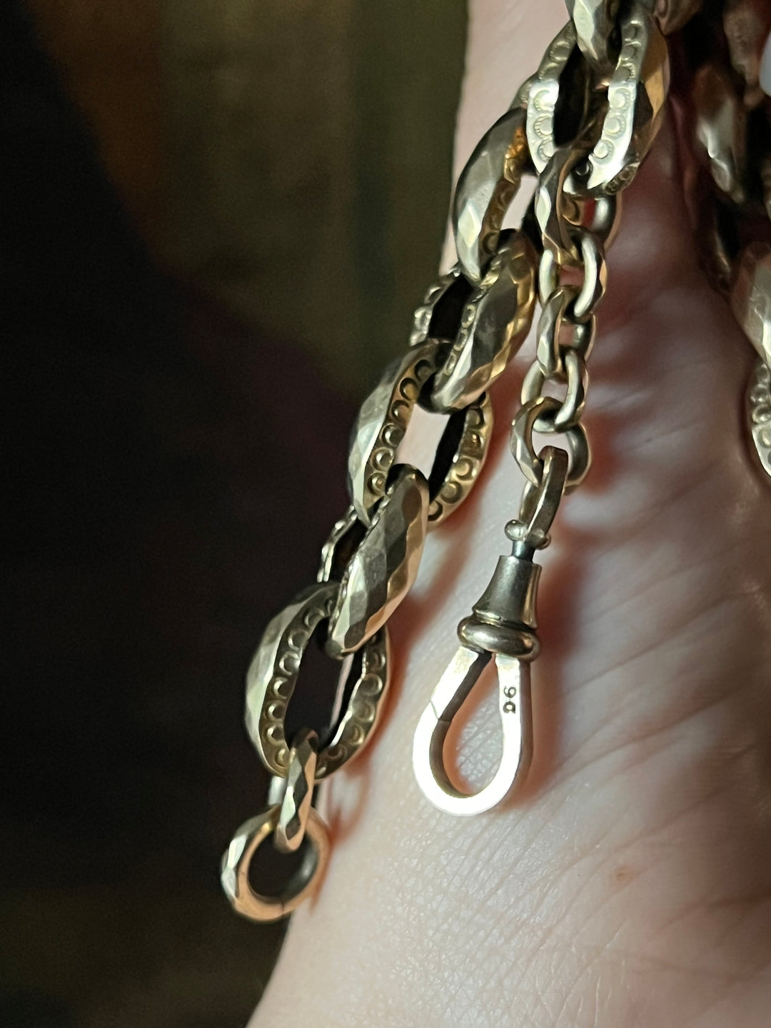 Archaeological Revival Faceted Link Chain C. 1870