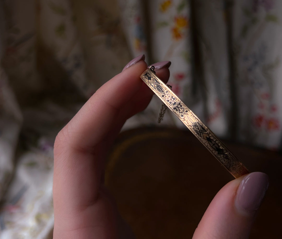 Fine American 14ct Taille D’Epargne Bracelet Circa 1875