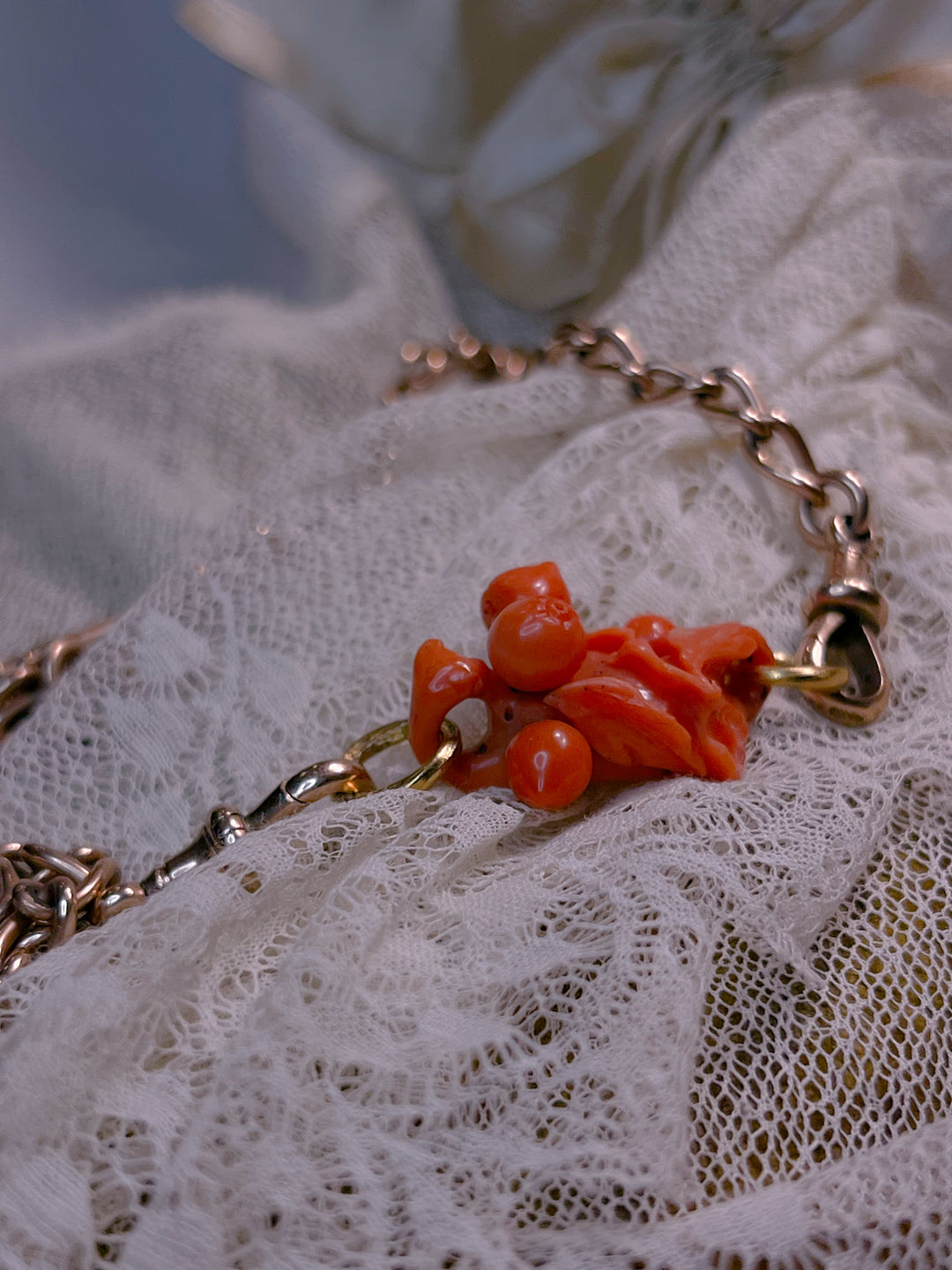 Exceptional Victorian Coral Pendant with 22ct Rings