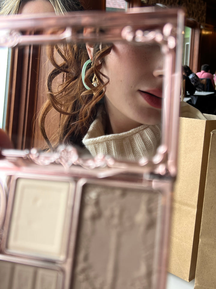 14ct Carved Jade Hoop Earrings