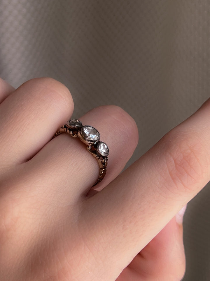 15ct Georgian Diamond Renaissance Revival Ring