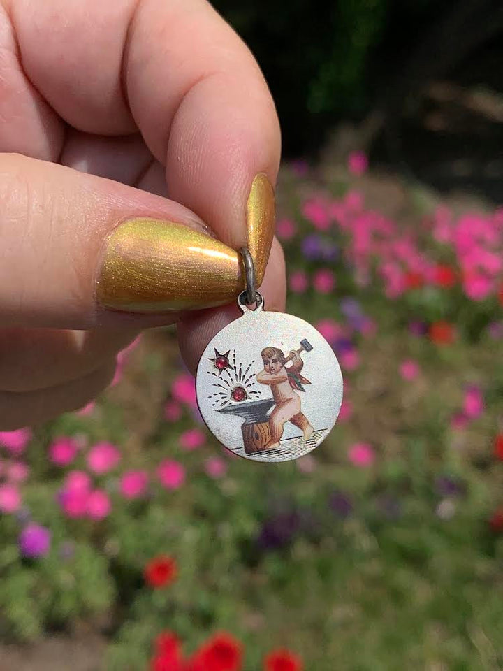 Gorgeous Late 19th C French Love Token of Cupid