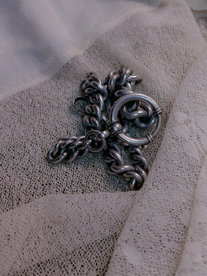 Victorian Sterling Graduated Cuban Chain