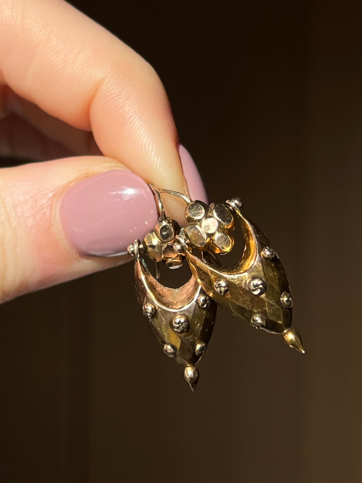 English Archaeological Revival Earrings Circa 1870