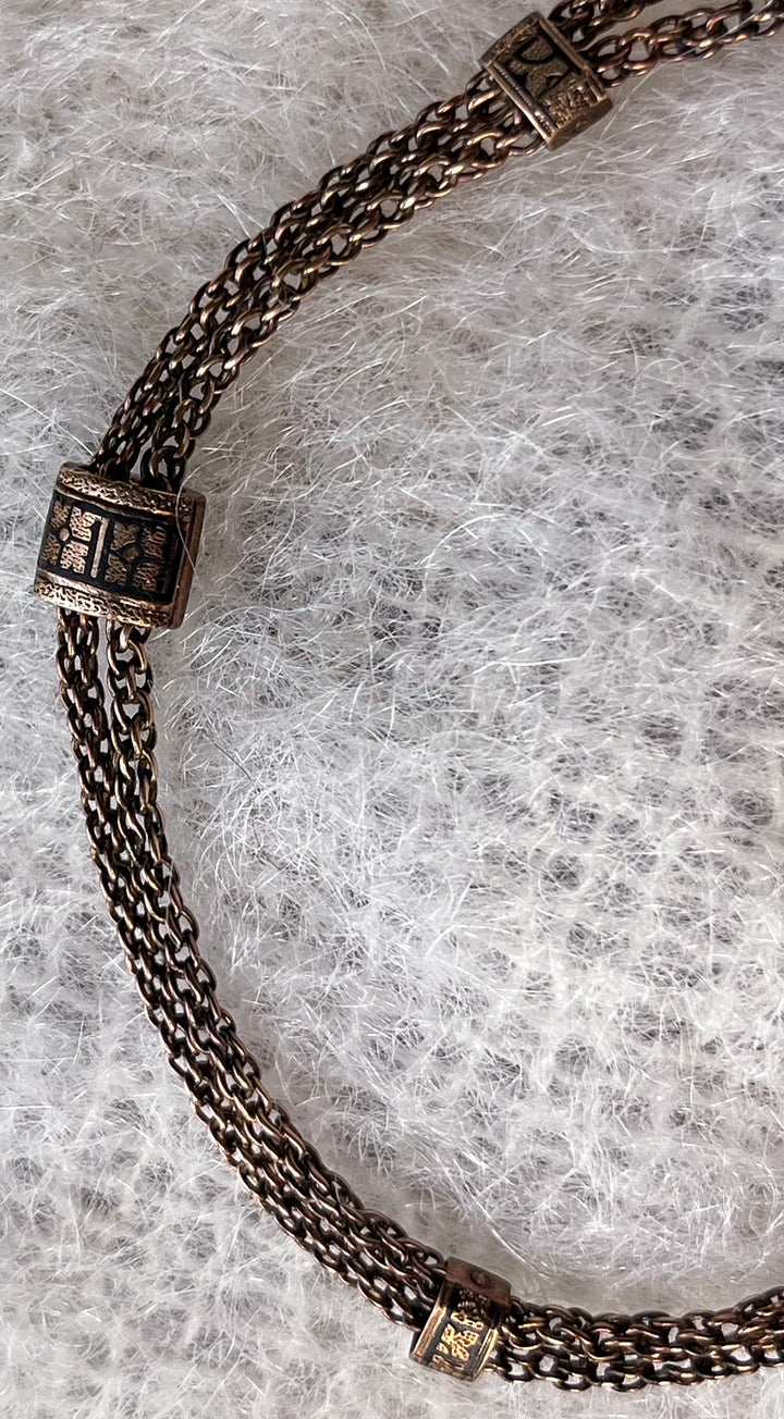 14ct American Taille D'Épargne Padlock Bracelet