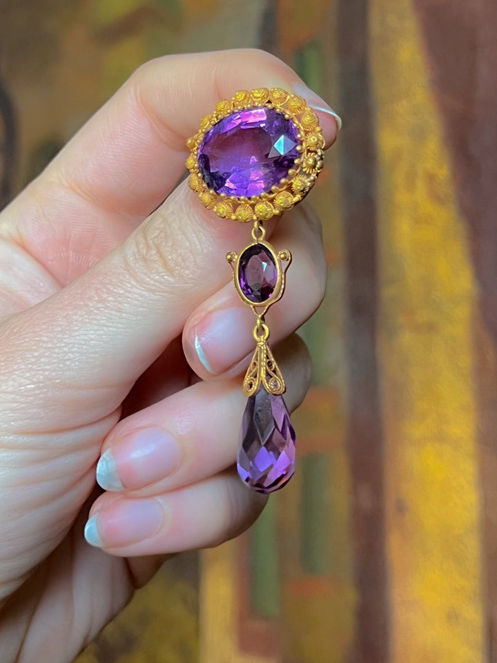 18ct French Amethyst Pendant C 1800