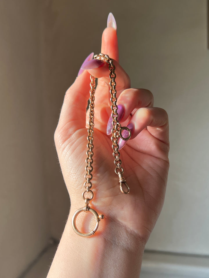 Stunning Edwardian Watch Chain With Massive C Clasp