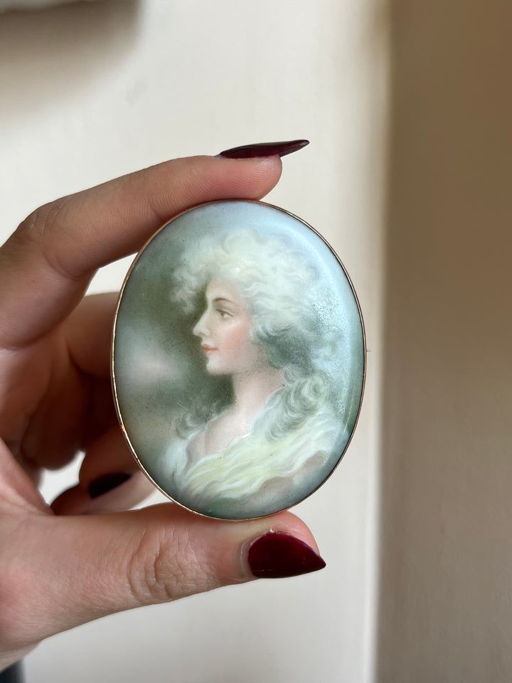 Porcelain Portrait of a Young Lady in Green