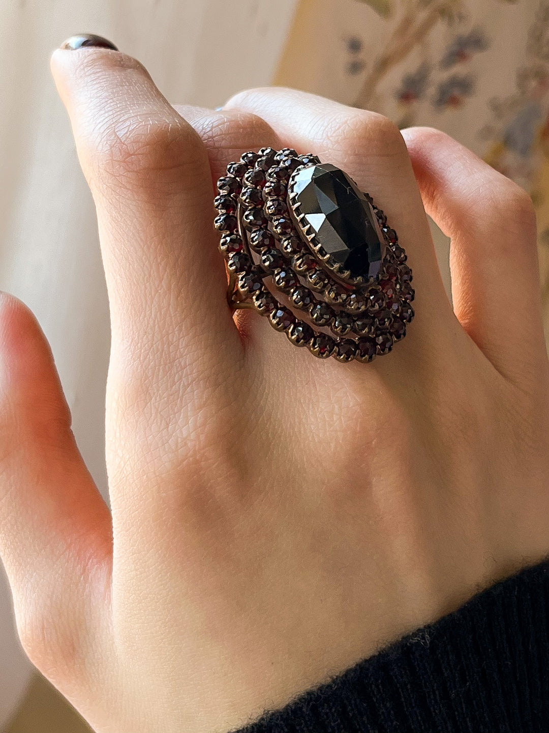 Bohemian Garnet Bomb Ring