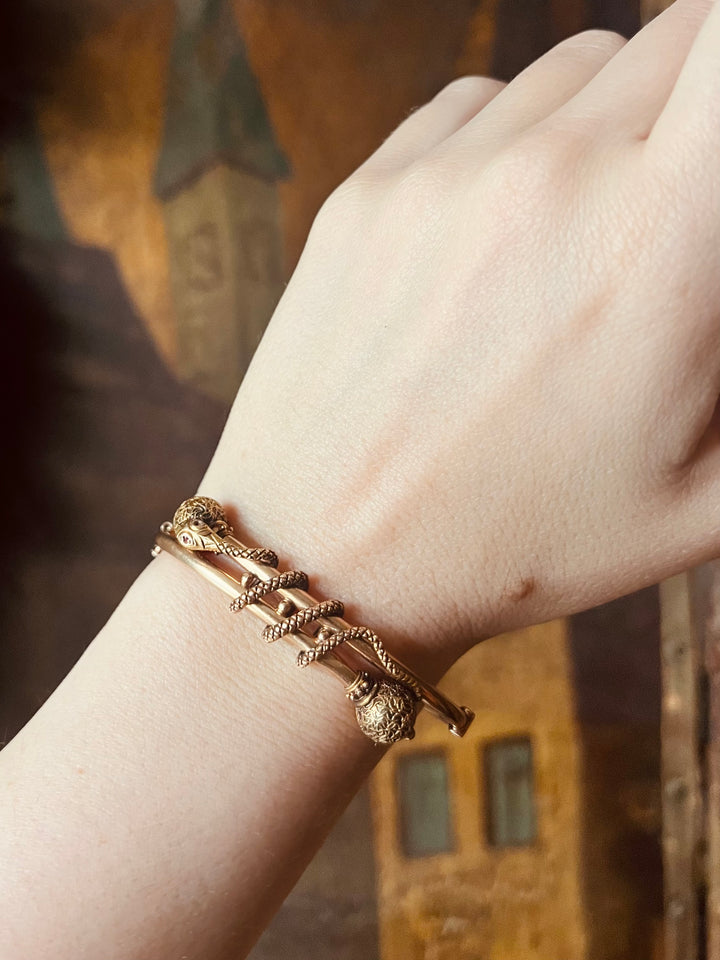 American Archaeological Revival “Bijoux à Cléopâtre” Snake Bangle C. 1870