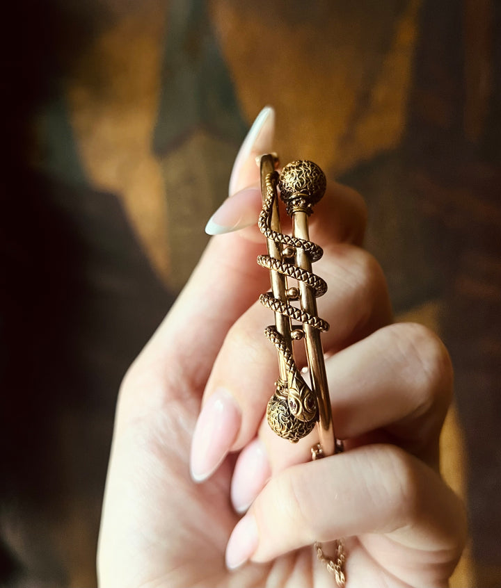 American Archaeological Revival “Bijoux à Cléopâtre” Snake Bangle C. 1870