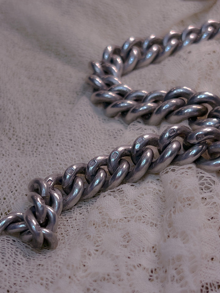 Victorian Sterling Graduated Cuban Chain