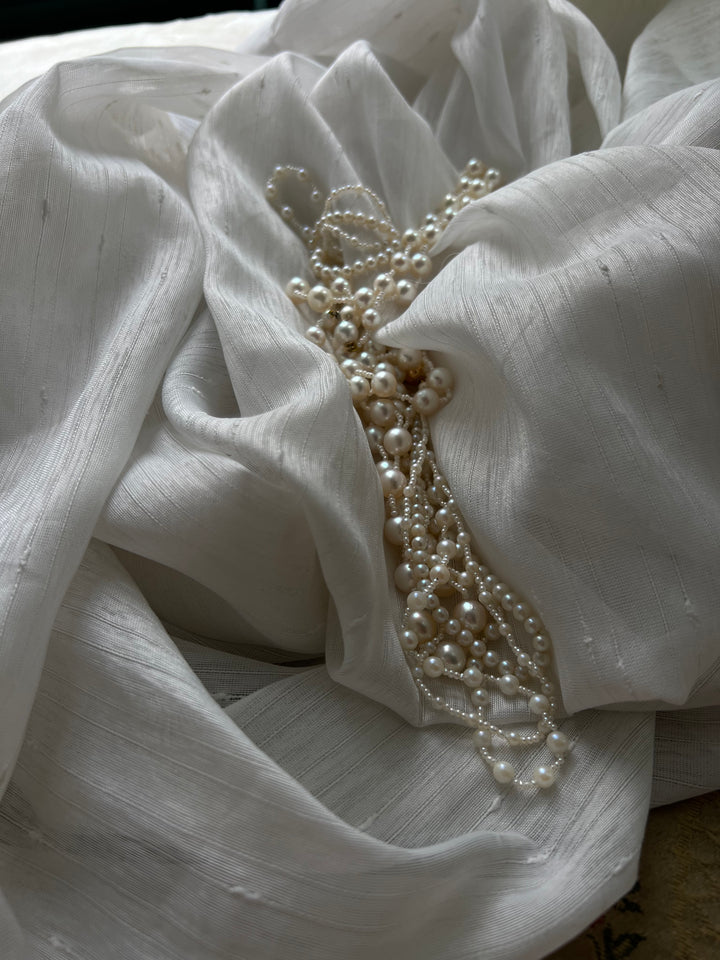 38” Pearl Long Guard Strand with Seed Pearl Spacing