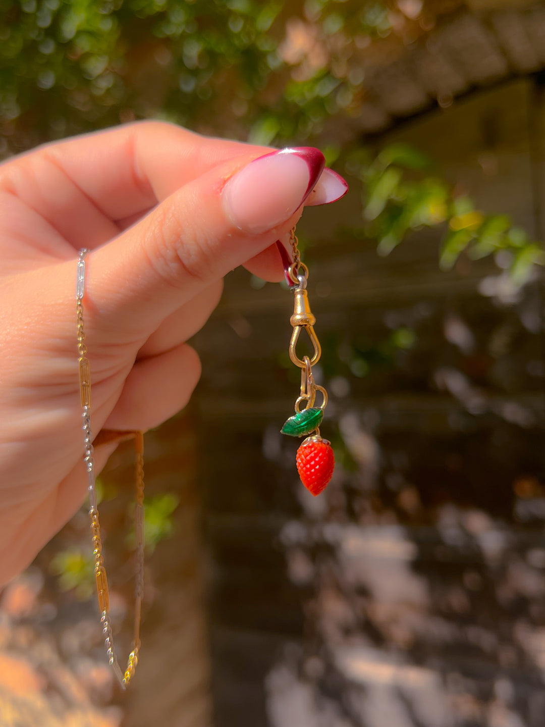 French 18ct Coral Strawberry Pendant