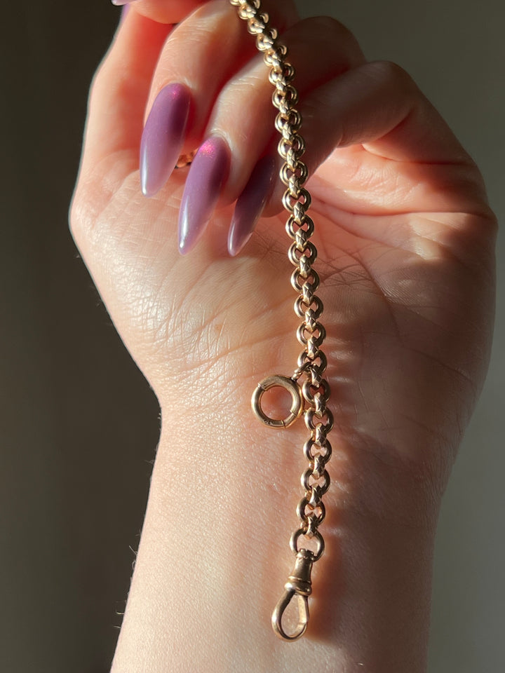 Stunning Edwardian Watch Chain With Massive C Clasp