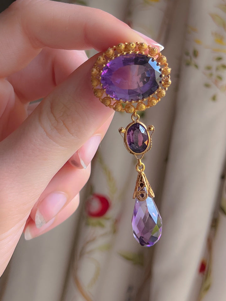 18ct French Amethyst Pendant C 1800