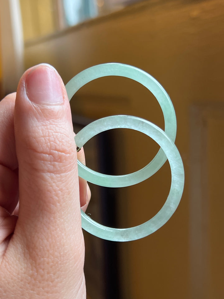 14ct Carved Jade Hoop Earrings