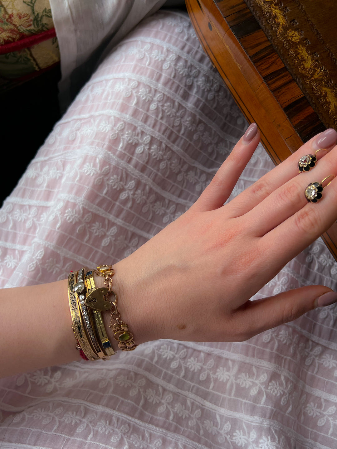 Stunning Art Deco Sapphire and Diamond Line Bracelet in 14ct