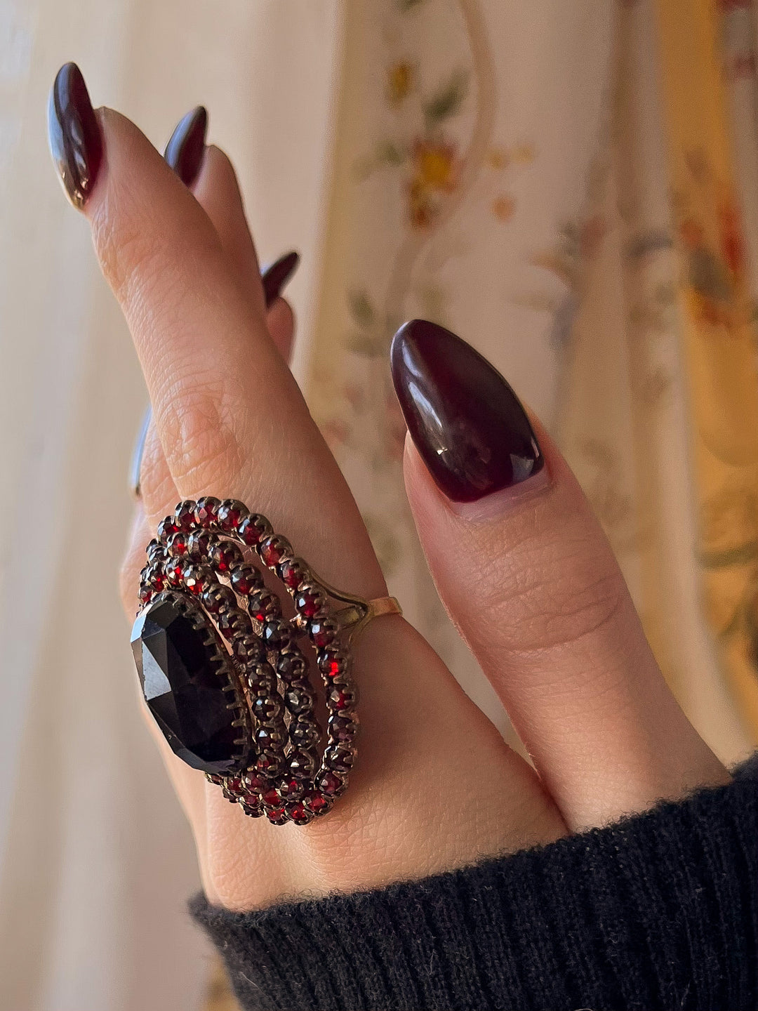 Bohemian Garnet Bomb Ring