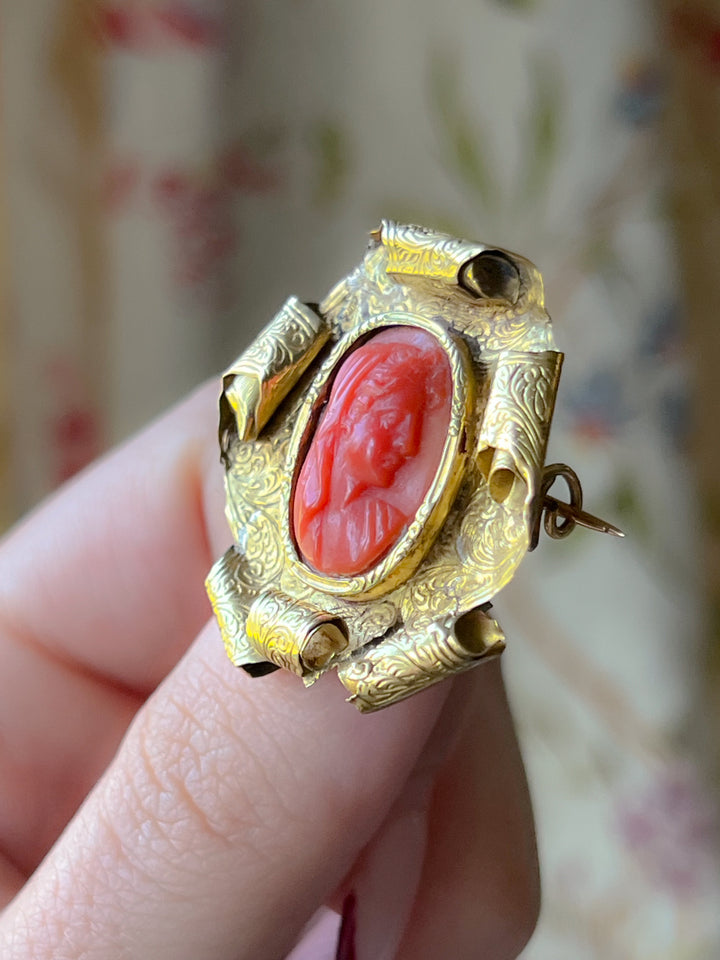 Rare Napoleonic Period French Coral Cameo