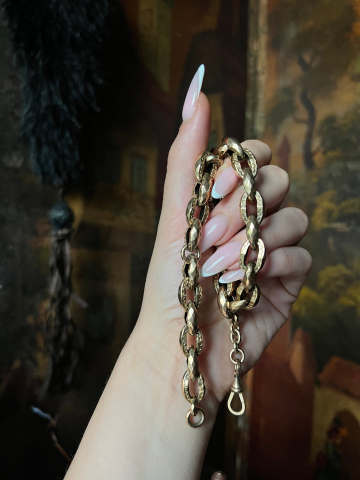 Archaeological Revival Faceted Link Chain C. 1870