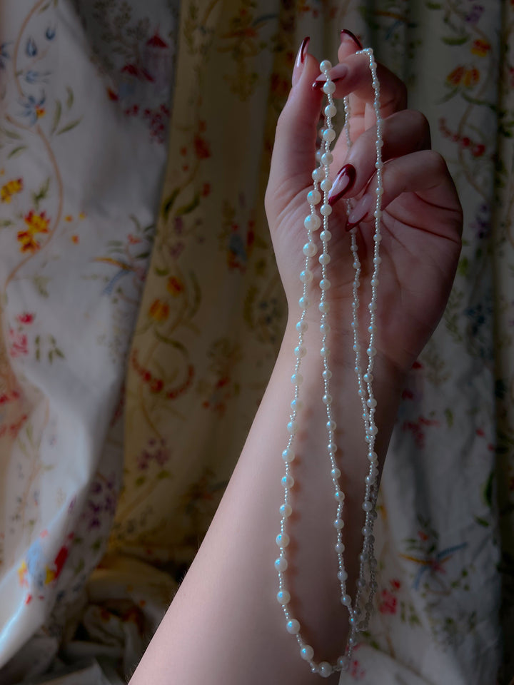 38” Pearl Long Guard Strand with Seed Pearl Spacing