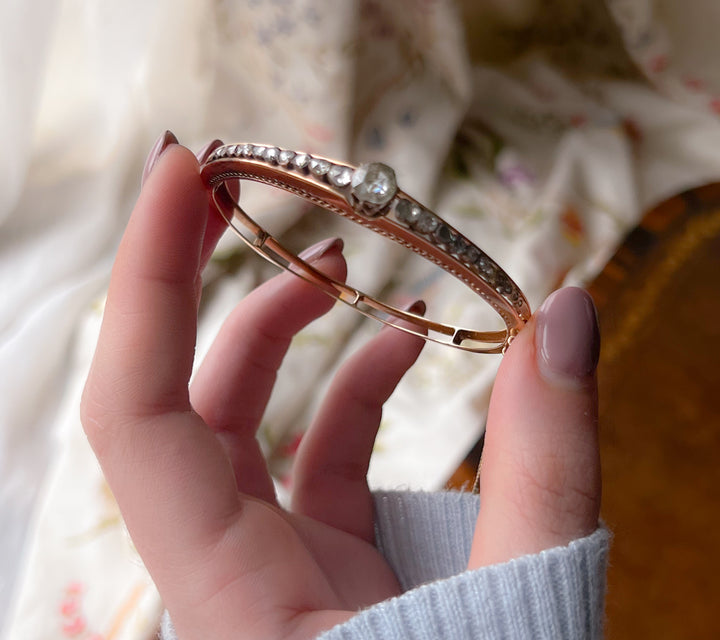 American Belle Epoque Rose Cut Diamond Bangle