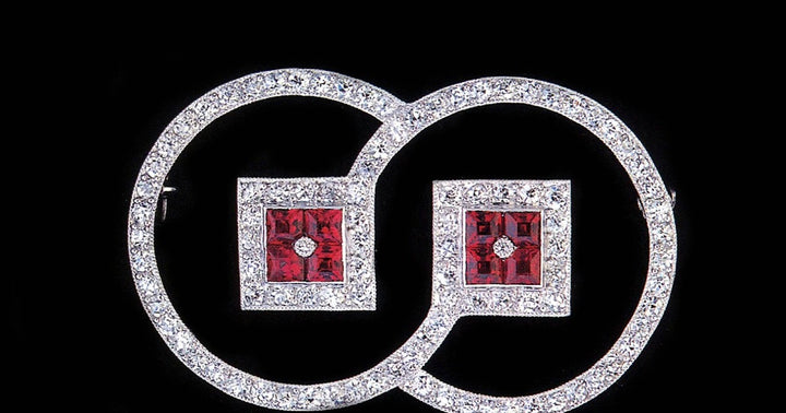 Certified Cartier Egyptian Revival Lotus Jabot by Georges Andrey with Diamonds, Carnelian & Onyx
