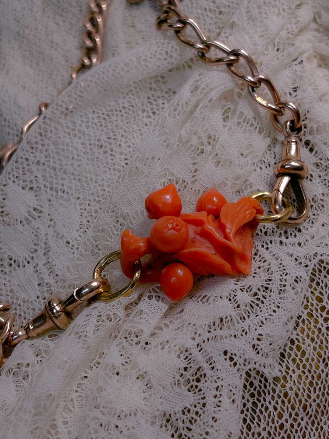 Exceptional Victorian Coral Pendant with 22ct Rings